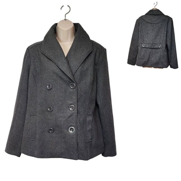 Rampage Jacket Peacoat Gray Womens Junior Medium XL - Picture 1 of 5